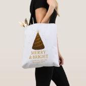 Merry & Bright Gold Christmas Shopping Tote Bag トートバッグ (クローズアップ)