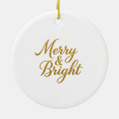 Merry & Bright Gold Foil Christmas Decor セラミックオーナメント (裏面)