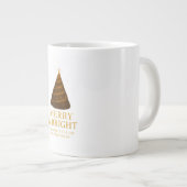 Merry & Bright Gold Glitter Christmas Jumbo Mug ジャンボコーヒーマグカップ (正面右)