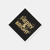 Merry & Bright – Golden Christmas Lights スタンダードカクテルナプキン (角)