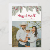 Merry & Bright Green and Red Christmas Card シーズンカード (正面)