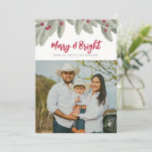 Merry & Bright Green and Red Christmas Card シーズンカード (スタンド正面)