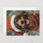 Merry Bright Holiday Dog Postcard シーズンポストカード (正面/裏面)