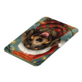 Merry Bright Holiday Dog Postcard マグネット (左側)