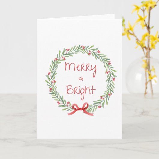 Merry & Bright Holiday Pillow カード (黄色い花)