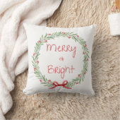 Merry & Bright Holiday Pillow クッション (ブランケット)