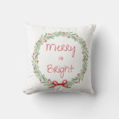Merry & Bright Holiday Pillow クッション (正面)