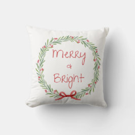 Merry & Bright Holiday Pillow クッション