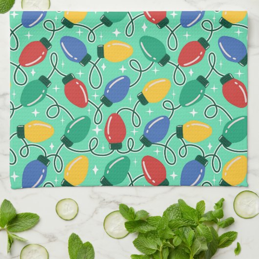 Merry & Bright Lights キッチンタオル (折り畳み)