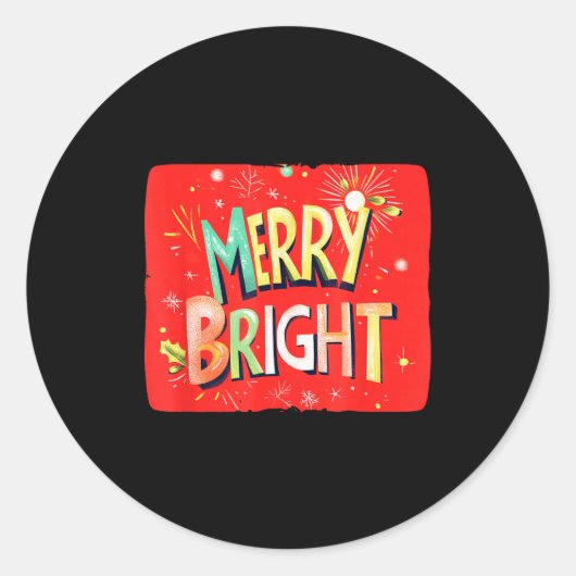 Merry Bright Magic For Holiday Cheer ラウンドシール (正面)