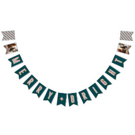 Merry + Bright Marquee Bunting Banner - Teal バンティングフラッグ