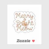Merry & Bright Meow Cat Silhouette Christmas シール (シート)