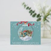 Merry & Bright Minimal Christmas Greeting Card シーズンポストカード (スタンド正面)