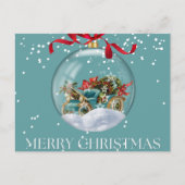 Merry & Bright Minimal Christmas Greeting Card シーズンポストカード (正面)