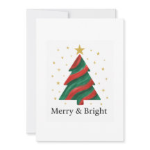 Merry & Bright Modern Christmas Tree Flat Holiday 