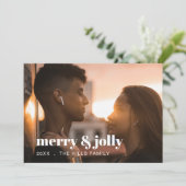 Merry & Bright Modern Photo Christmas Holiday  シーズンカード (スタンド正面)