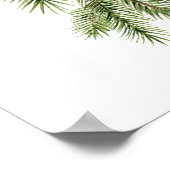 Merry & Bright Modern Red Christmas Tree & Script ポスター (角)