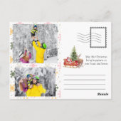 Merry & Bright Modern Red Christmas Tree & Script  ポストカード (裏面)