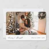 Merry & Bright Newlywed First Married Christmas シーズンカード (正面)