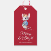 Merry & Bright Nutcracker Mouse Christmas ギフトタグ (正面)