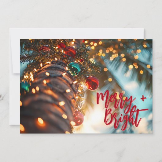 Merry + Bright Palm Tree Business Logo シーズンカード (正面)