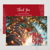 Merry + Bright Palm Tree Business Logo シーズンカード (正面/裏面)