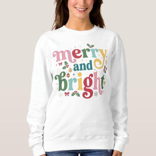 Merry & Bright Pastel Christmas Women’s スウェットシャツ (正面)