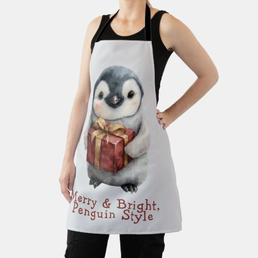 Merry & Bright Penguin Christmas エプロン (インサイチュ)