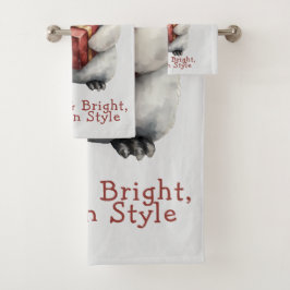 Merry & Bright Penguin Christmas バスタオルセット