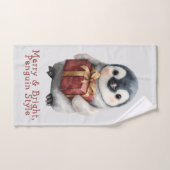 Merry & Bright Penguin Christmas バスタオルセット (ハンドタオル)