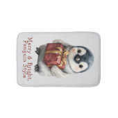 Merry & Bright Penguin Christmas バスマット (正面)