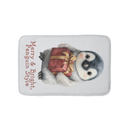 Merry & Bright Penguin Christmas バスマット