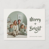 Merry + Bright Photo Family | Custom Holiday Card ポストカード (正面)