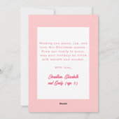 Merry & Bright Pink Retro Arch Photo Christmas シーズンカード (裏面)