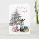 Merry & Bright Pygmy Goat Baby Pink カード (正面)