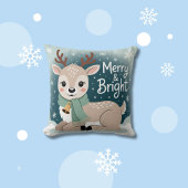 Merry & Bright Reindeer Christmas クッション