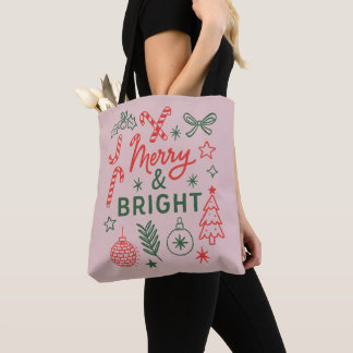 Merry & Bright Retro Christmas Stocking | Festive トートバッグ