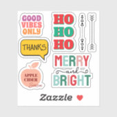 Merry & Bright—Retro Holiday Sticker Pack シール (シート)