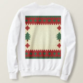 Merry & Bright Retro Ugly Christmas Sweater Patter スウェットシャツ (デザイン裏面)