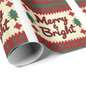 Merry & Bright Retro Ugly Christmas Wrapping Paper ラッピングペーパー (ロールコーナー)