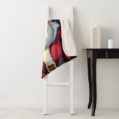 Merry Bright Santa Holding Lantern Illustration シェルパブランケット (インサイチュ)