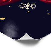 Merry Bright Santa Holding Lantern Illustration ポスター (コーナー)