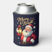 Merry Bright Santa Holding Lantern Illustration 缶クーラー (缶裏面)