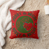 Merry & Bright Throw Pillow クッション (ブランケット)
