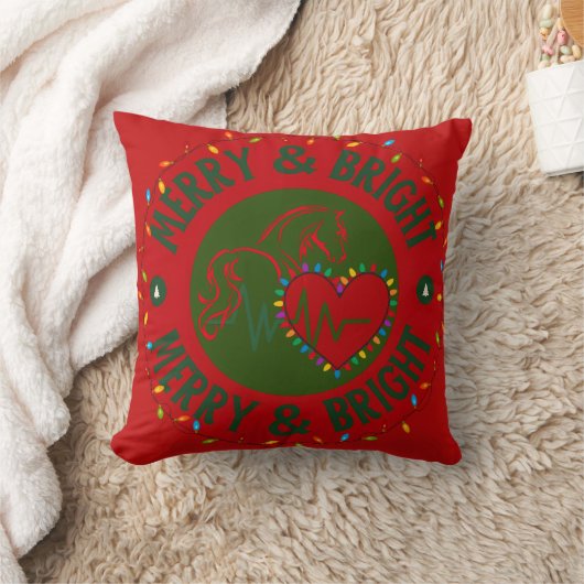 Merry & Bright Throw Pillow クッション (ブランケット)