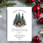 Merry & Bright –Tree Watercolor Forest Christmas 招待状