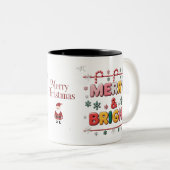 Merry & Bright Two-Tone Christmas Mug – Candy Cane ツートーンマグカップ (正面右)