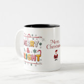 Merry & Bright Two-Tone Christmas Mug – Candy Cane ツートーンマグカップ (正面左)