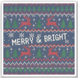 Merry & Bright Ugly Christmas Sweater シール