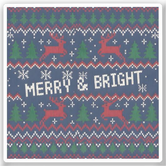 Merry & Bright Ugly Christmas Sweater シール (正面)